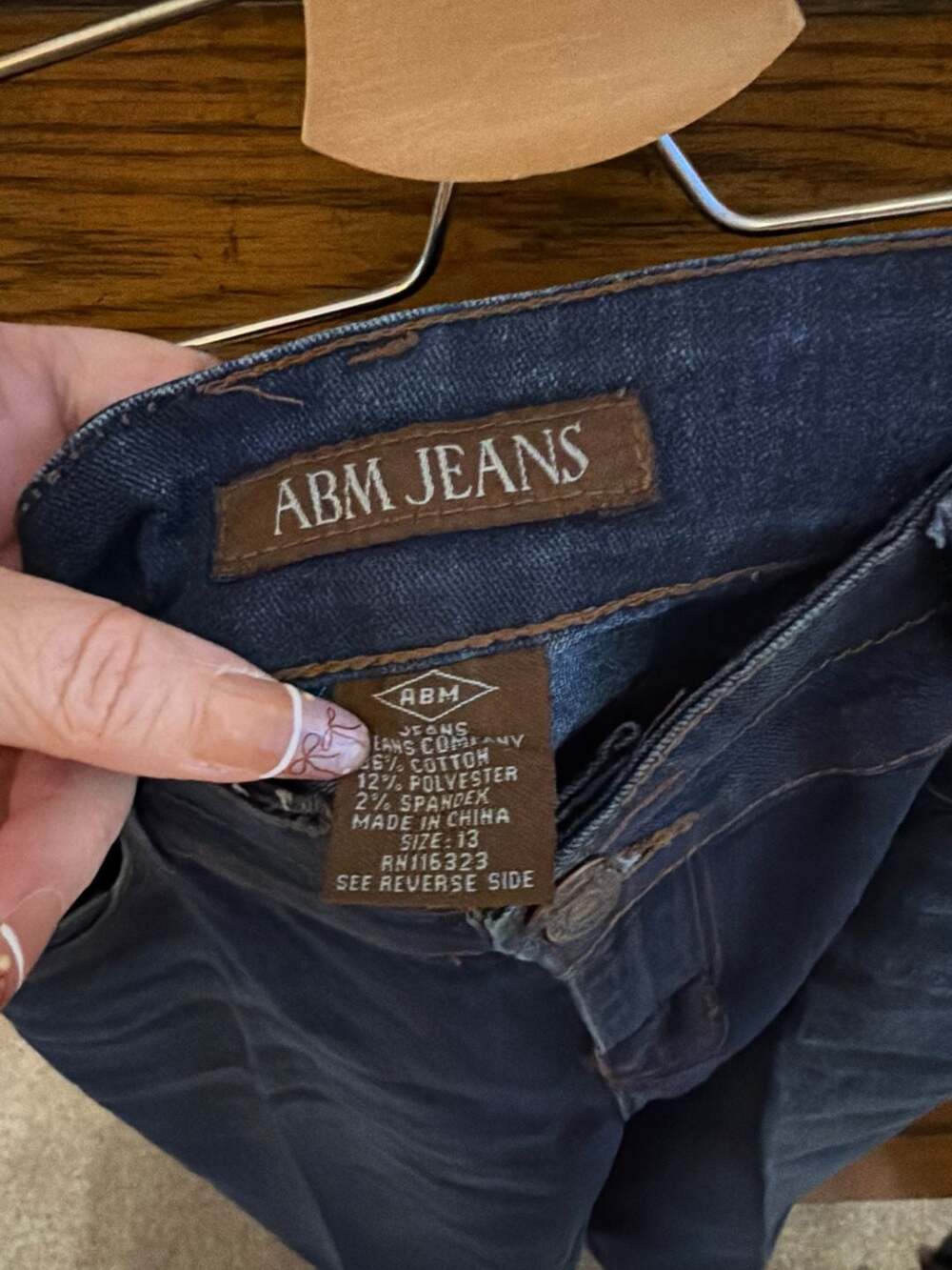 ABM Jeans Women's Double Button Dark Wash Skinny Jeans Size 13 - Picture 2 of 2
